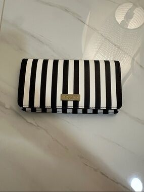Henri Bendel Black and White Striped Wallet
